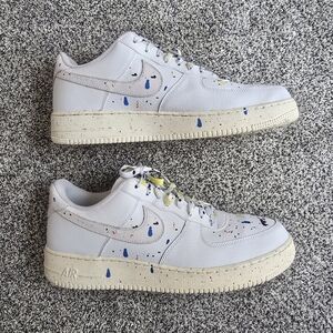 Nike Air Force 1 Low '07 LV8 Paint Splatter White Sneakers Size 13 Men's